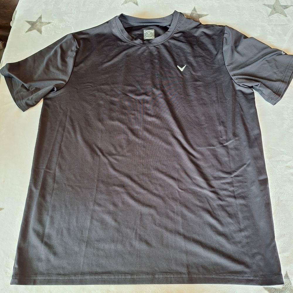 Callaway Men Size Large Black Opti-Dri Stretch Golf T Shirt